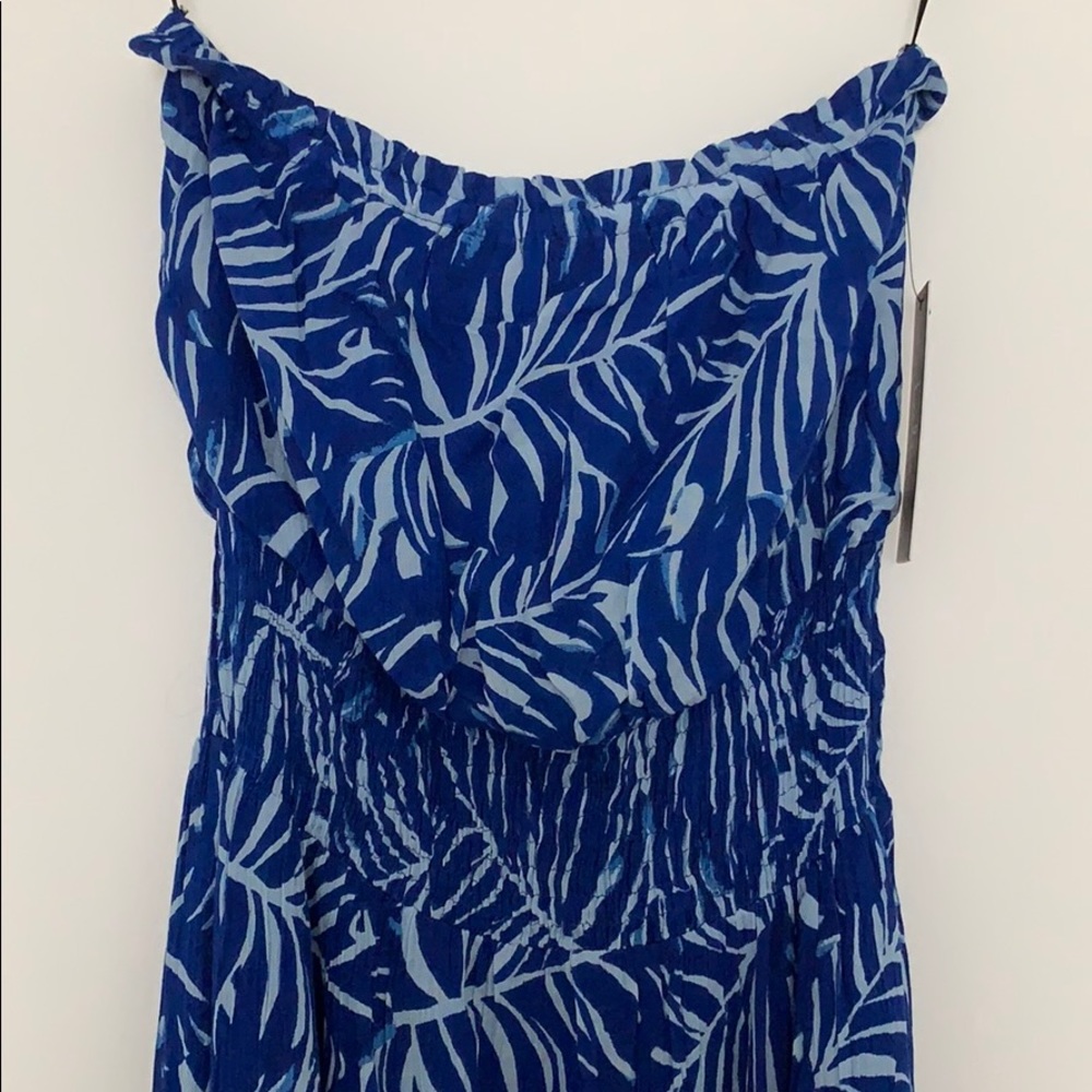 Maxi dress with smocked waist and side slit